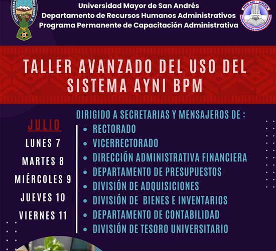 Curso Avanzado del uso del sistema AYNI BPM - PPCAD