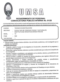 Convocatoria pública interna