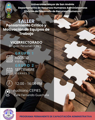 Taller Pensamiento Crítico y Motivación de Equipos de trabajo